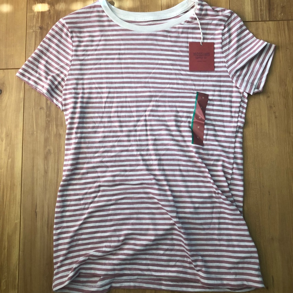 Mossimo Pink and White Striped Tee